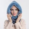 Dzianinowa czapka z podszewką z polaru Jednolity kolor Pluszowe wykończenie Regulowany sznurek Zestaw 3 w 1 Czapka Ochraniacz na twarz Szalik Wiatroodporny Sprzęt na zimną pogodę do nart i snowboardu