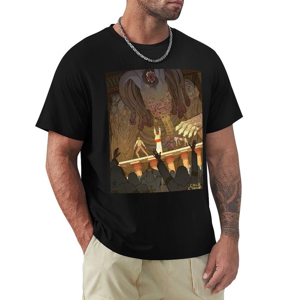 Masks of Nyarlathotep The Black Pharaoh Art by Andrey Fetisov TShirt Vintage Style Printed Top