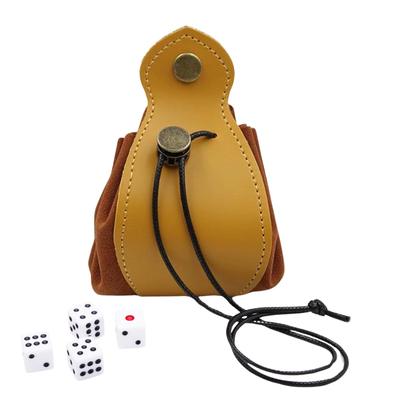Liebste Dice Tray with 4 PU Leather Hexagonal Tray Yellow Dice, Set,