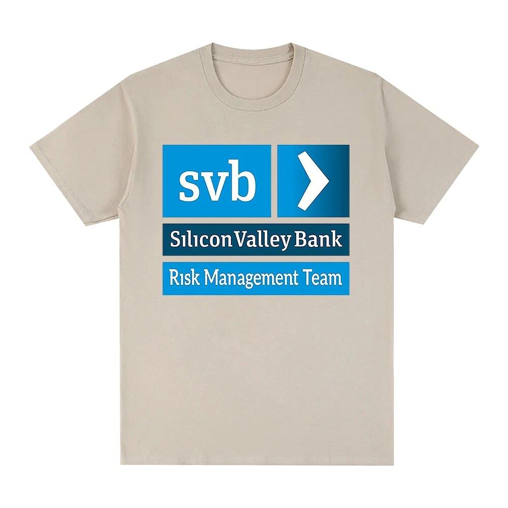 T-shirt Dipartimento Gestione del Rischio Silicon Valley Bank Unisex/Donna Estetica Harajuku Magliette Grafiche Unisex Oversize Sabbia Cotone
