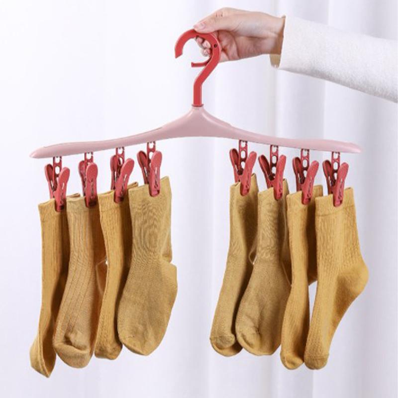 Cintres rotatifs à 360° pour chaussettes, vêtements, sous-vêtements et t-shirts - Multifonction en plastique - Séchage et rangement