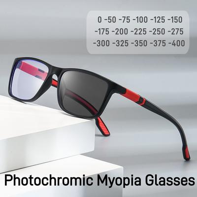 Photochromatische Blaulichtfilter Outdoor-Sportarten Radfahren Ultraleicht Farbwechselnd Kurzsichtigkeitsbrille 0 -0.5 -0.75 -1.25