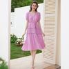 French V-Neck Pleated Maxi Dress