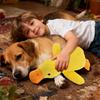 Dog sleeping with a dog hug duck toys to relieve boredom of little yellow duck pet interactive plush doll pet supplies