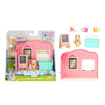 Bluey Mini Playsets Ice Cream Shop Playset  Incluye Figura Articulada De Bingo Y Accesorios