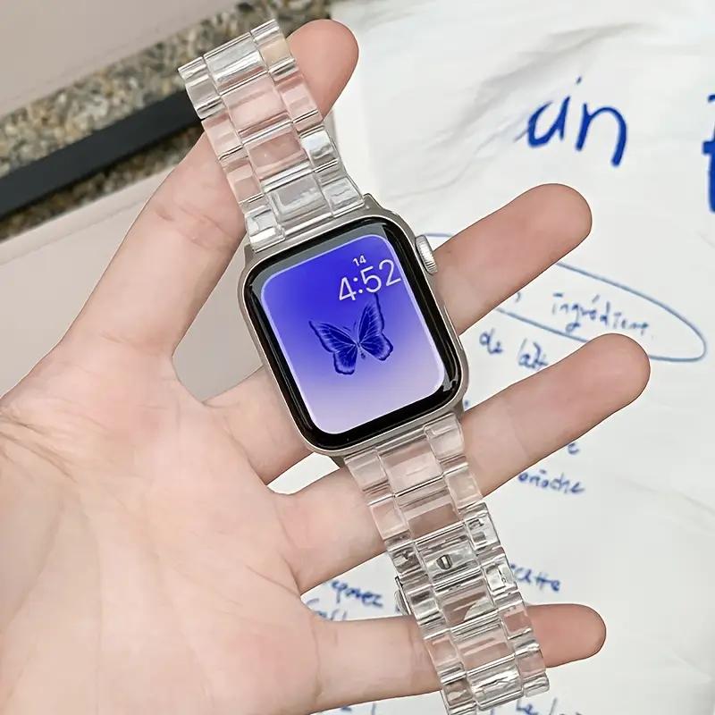 Transparent Strap for Apple Watch Band 41-45mm-42-46mm-40mm-44mm 38mm Link Bracelet Iwatch Series 8 7 6 5 4 SE 9 10 Ultra 2 49mm