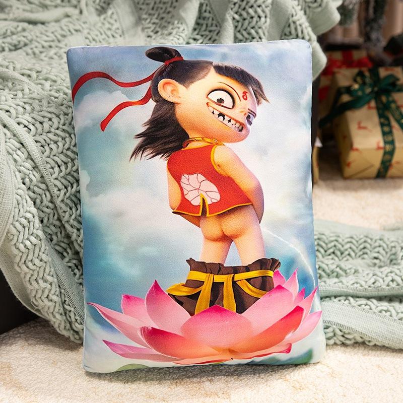 Devil Boy Nezha Printed Pillow Office Cushion Pillow Home Sofa Cushion Plush Toy