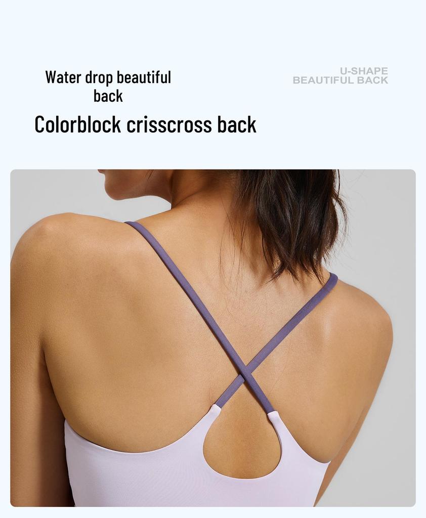 Seamless Strappy Sports Bra: High Elasticity, Padded, Bare Feel Yoga Tank Top for Women