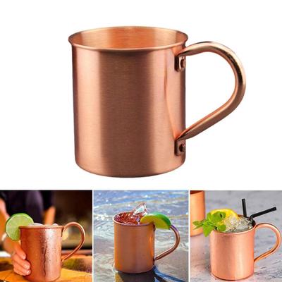 Nový špičkový 420ML hrnek z čisté mědi Moscow Mule Mug Copper 16 Drink Pevný Oz Hrnek s hrnkem ve tvaru válce Cold Cup Pivní koktejl T7P5