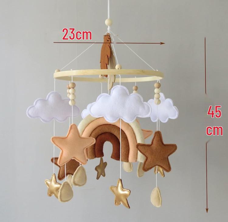 Nordic Cartoon Hanging Ornament: Felt Baby Crib Mobile Cloud Decoration & Wind Chime Pendant Toy Jewelry Material Pack.