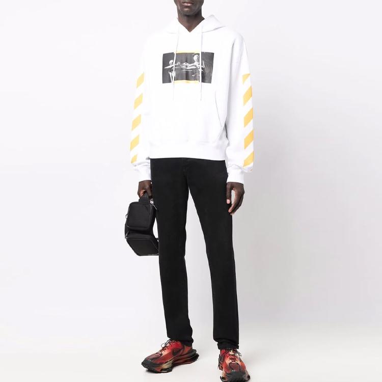 Off-White Caravaggio Painting Over Hoodie White/Multicolor Men Tops OMBB037F21FLE0110184
