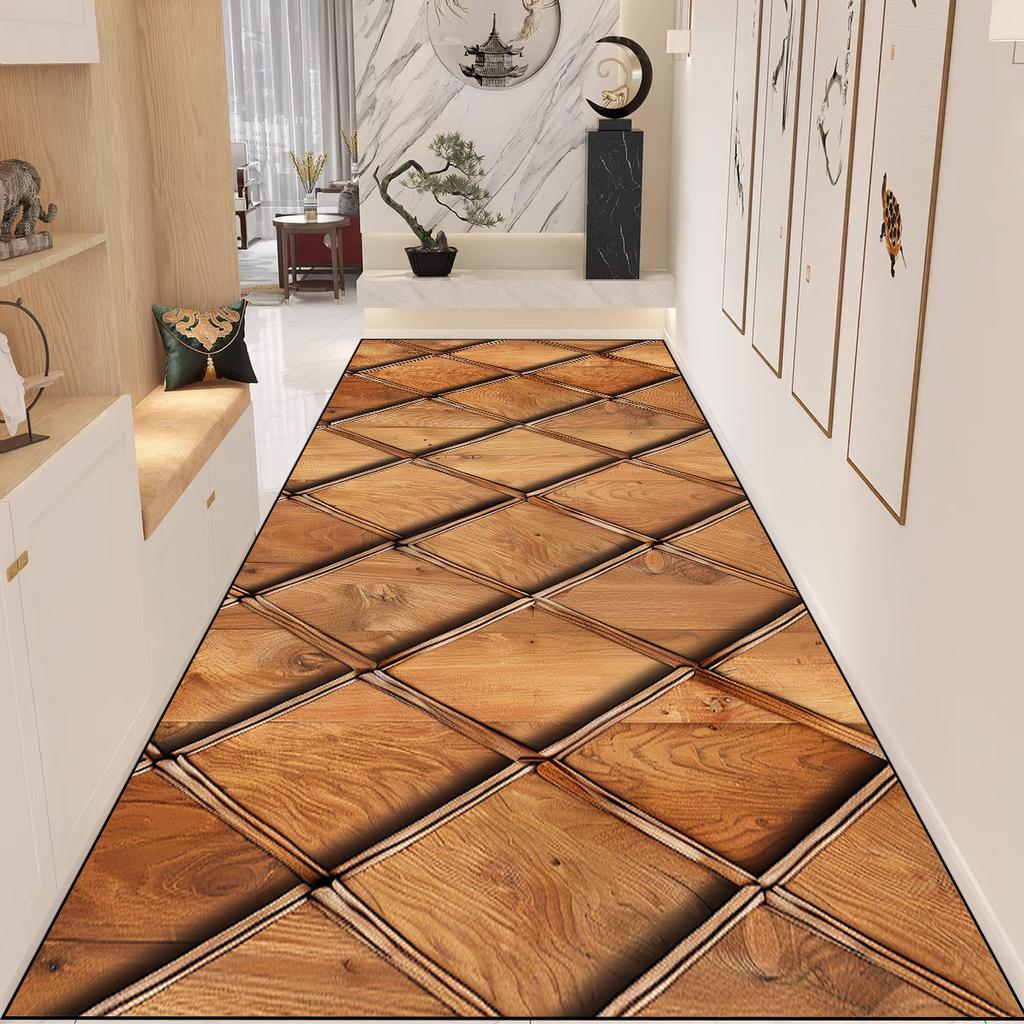 Luxuriöser Flur-Teppich im nordischen Stil, rutschfest, waschbar, langer Läufer, Durchgangsteppich, anpassbare Dekoration, Fußmatte für den Eingangsbereich