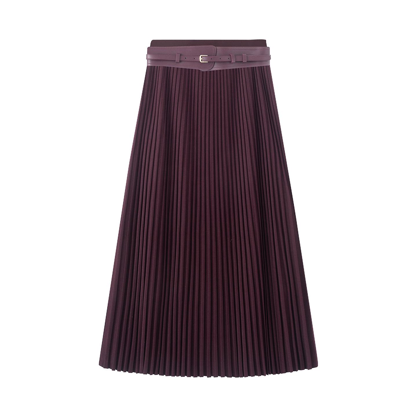 2025 Winter Women s High-Waisted Slimming A-Line Pleated Skirt Large