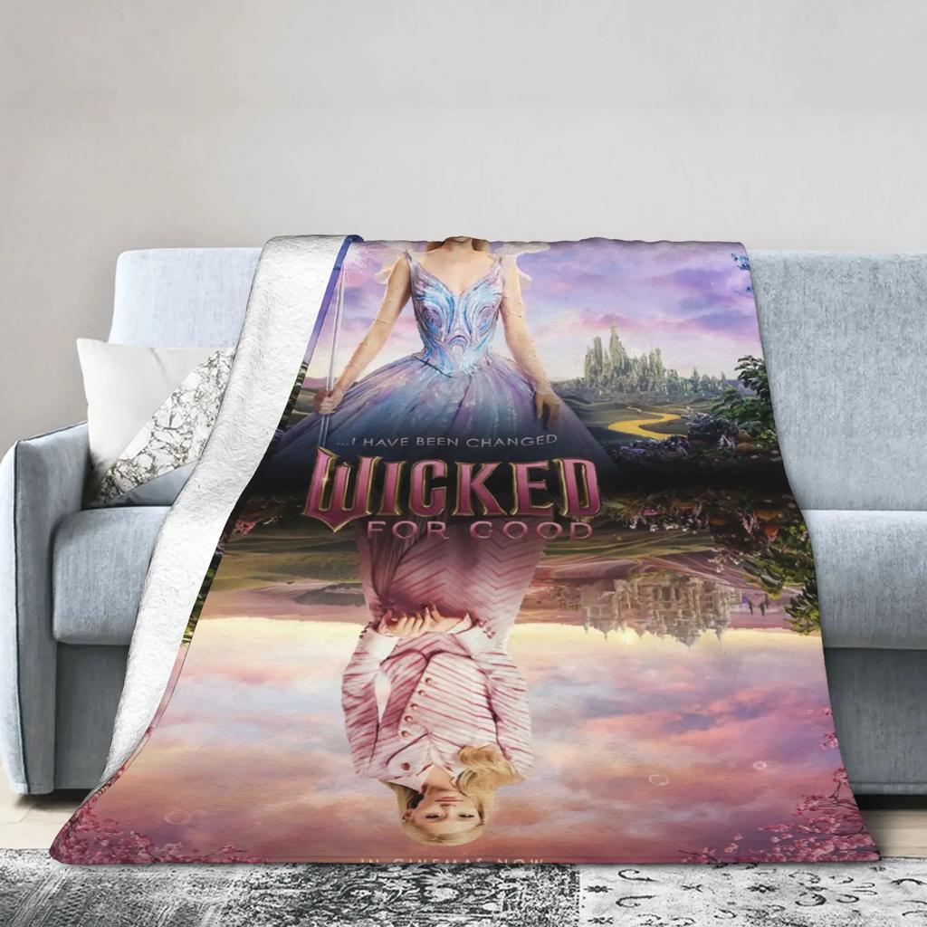 Wicked  Glinda Soft Warm Plush Throw Blanket for Kids Flannel Bedspread for Bedroom Sofa or Bed Cover