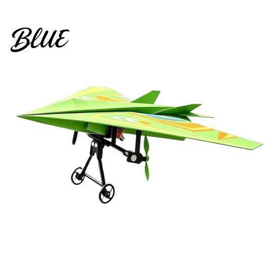 DIY Electric RC Plane Remote Control Paper Airplane Kit with 16/32 Colorful Paper Beginner Friendly Aircraft Gyro Stabilizer Glider Assembly