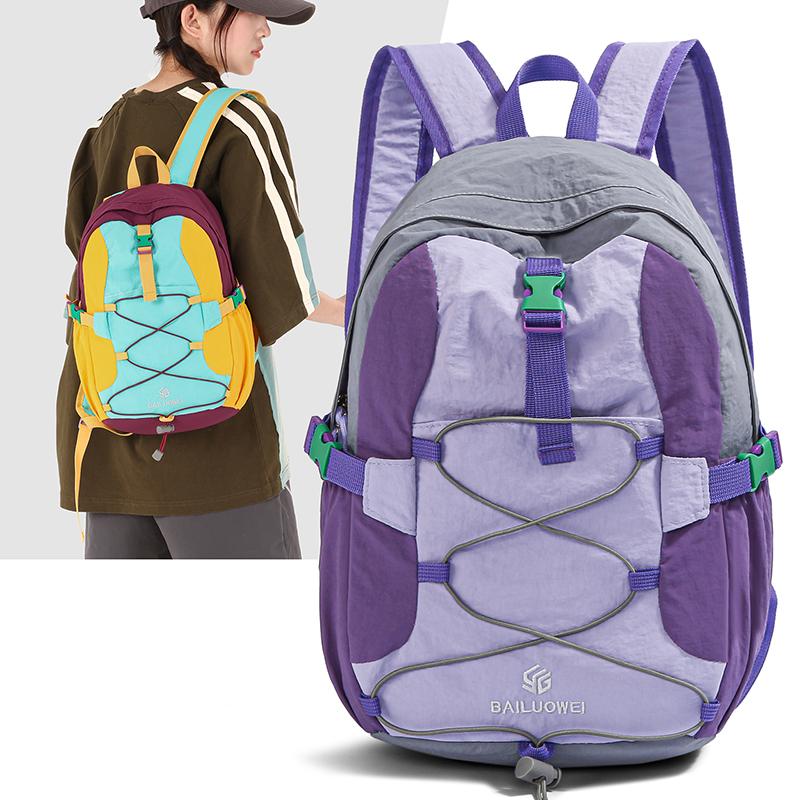 Color-Blocked Backpack Unisex Large Capacity Lightweight for Commuting and Travel Student Schoolbag