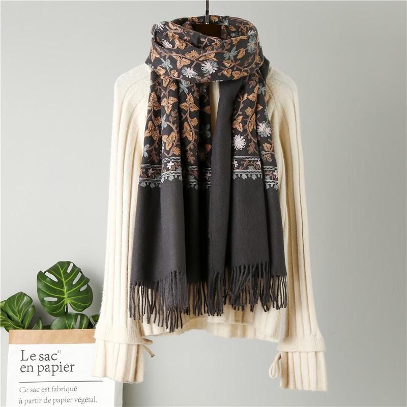 

Fashion Scarf Women Embroider Pashmina Wrap Scarfcashmere Scarf Winter Warm Tassels Scarf Wrap Scarf Shawl Fashion Shawl Scarves One Size