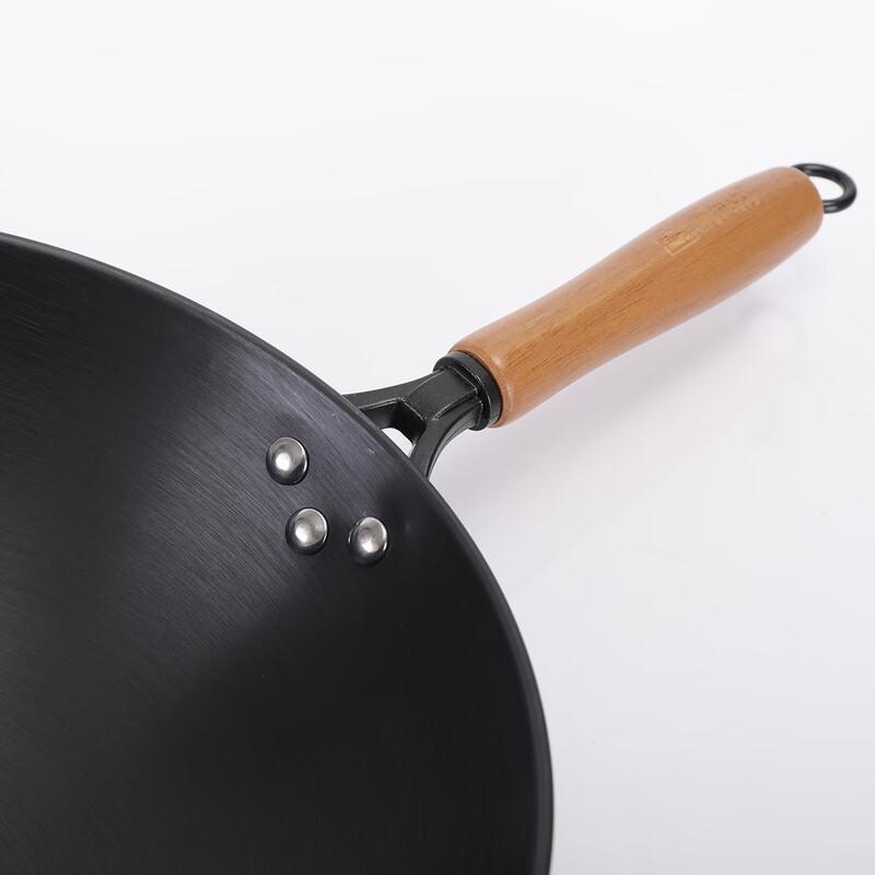 ZISIZ Handmade 32cm Round-Bottom Stir-Fry Wok