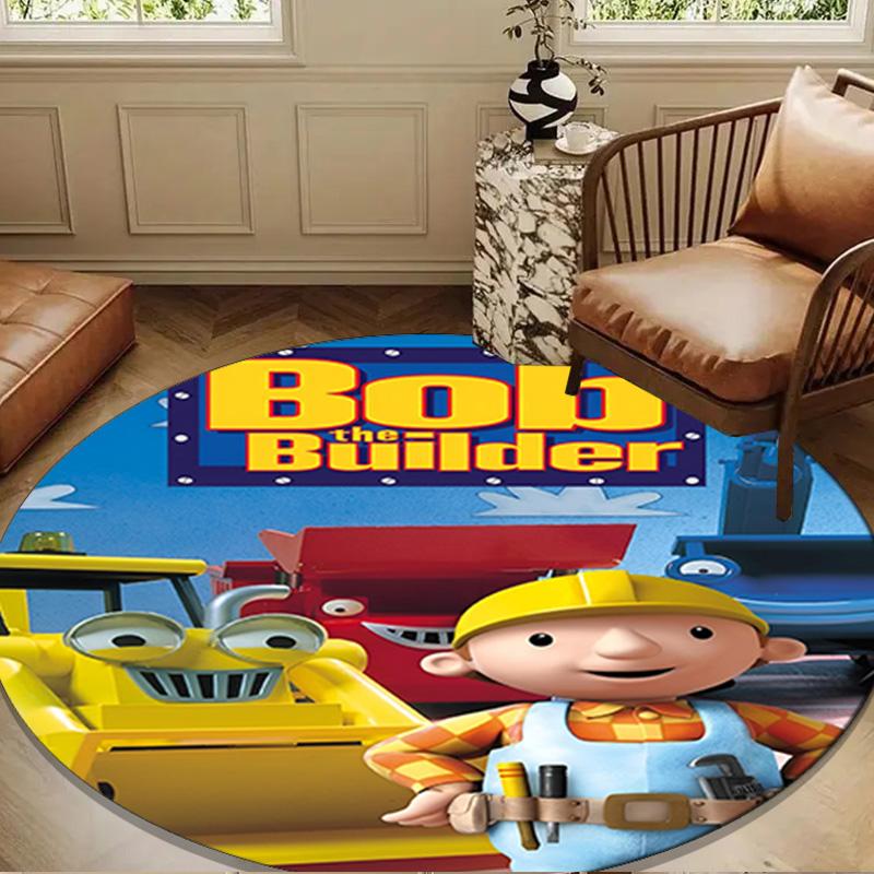 The Builder's Adventure Round Rug for Livingroom,Bedroom, Palyroom, Chair Rug, Area rug, Circle Carpet, Large Size Decor Fan Christmas gift