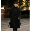 British-Style Mid-Length Wool Coat for Teens - Couple Style, Long Sleeve, Regular Fit, Straight Hem (Autumn Trend)