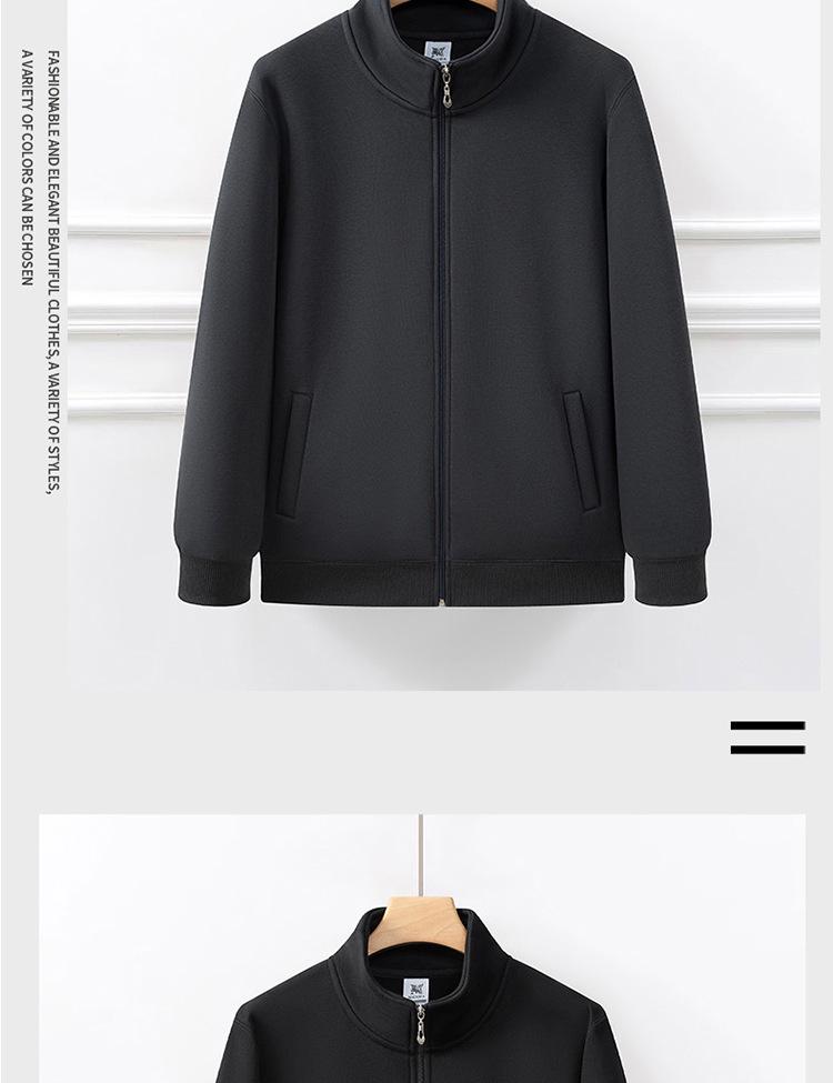 Men's Plus Size Fleece-Lined Stand Collar Cardigan Jacket - Thick, Loose, Casual, Versatile Winter Sweatshirt