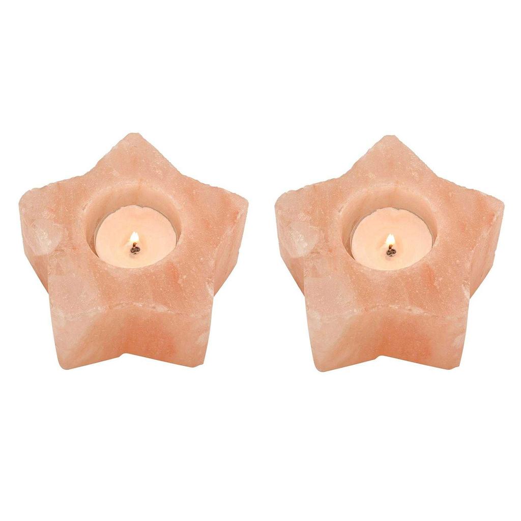 Serenity Himalayan Salt Star Tea Light Holder (Pack of 2)