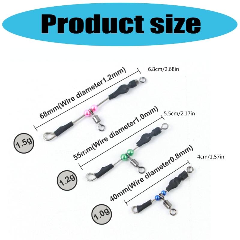 Bearing Swivels Connector Fast Hook Smooth Swivels Fishing Connectors with Beads for Anglers Easy To Use Fishing Tackle