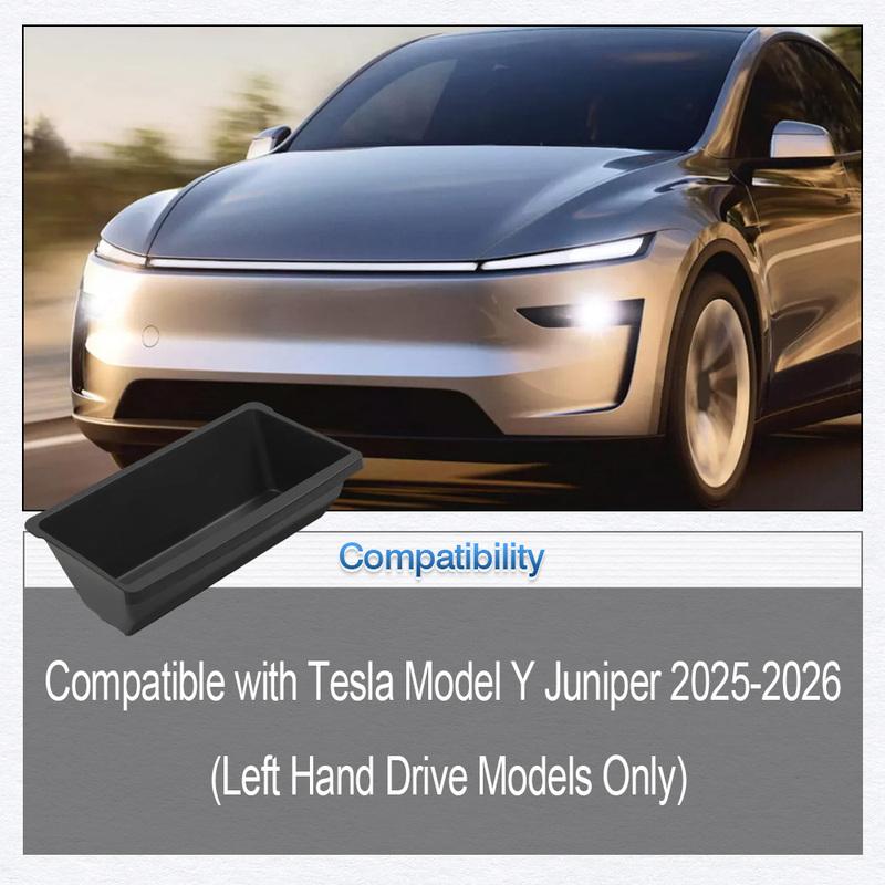 Front Under Seat Storage Box For Tesla Model Y Juniper 2025-2026 Under Seat Organizer Bin Backseat Bag Trash Tray Accessories