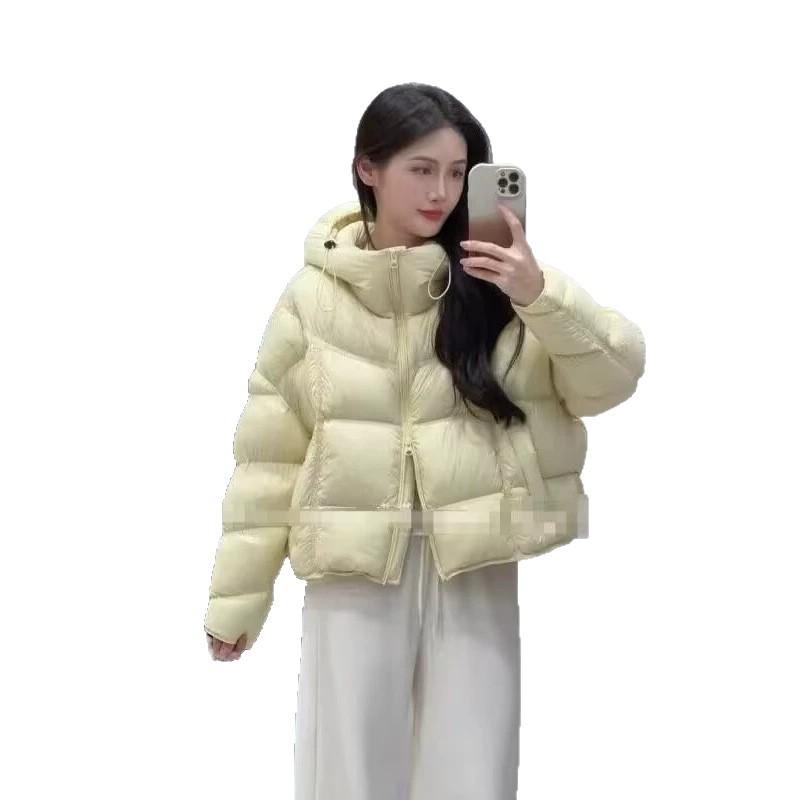European Hooded Puff Small Square Thickened Short White Duck Down Jacket Women's Winter Small Down Jacket Tide