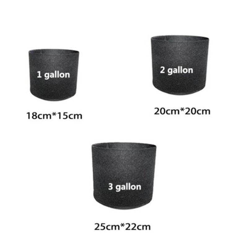 1gal 2gal 3 Gallon Plant Grow Bags Flower Planter Pots Non Woven Fabric Nursery Flower Tree Planting Bag Growth For Veg