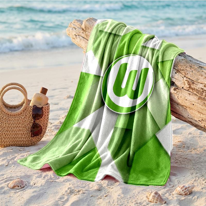 VfL Wolfsburg FC Print Microfiber Beach Towel Quick Dry Absorbent Large Towel For Beach Swimming Travel