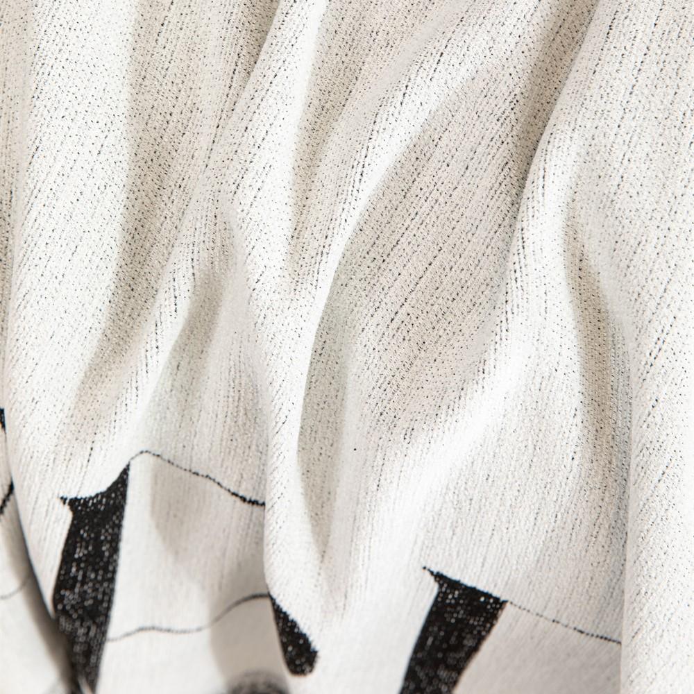 HAPPY LUCKY Knit Sofa Cover Sofa Towel Chenille Black White Couch Cover Pet Mat Living Room Sofa Slipcover Throw Blanket