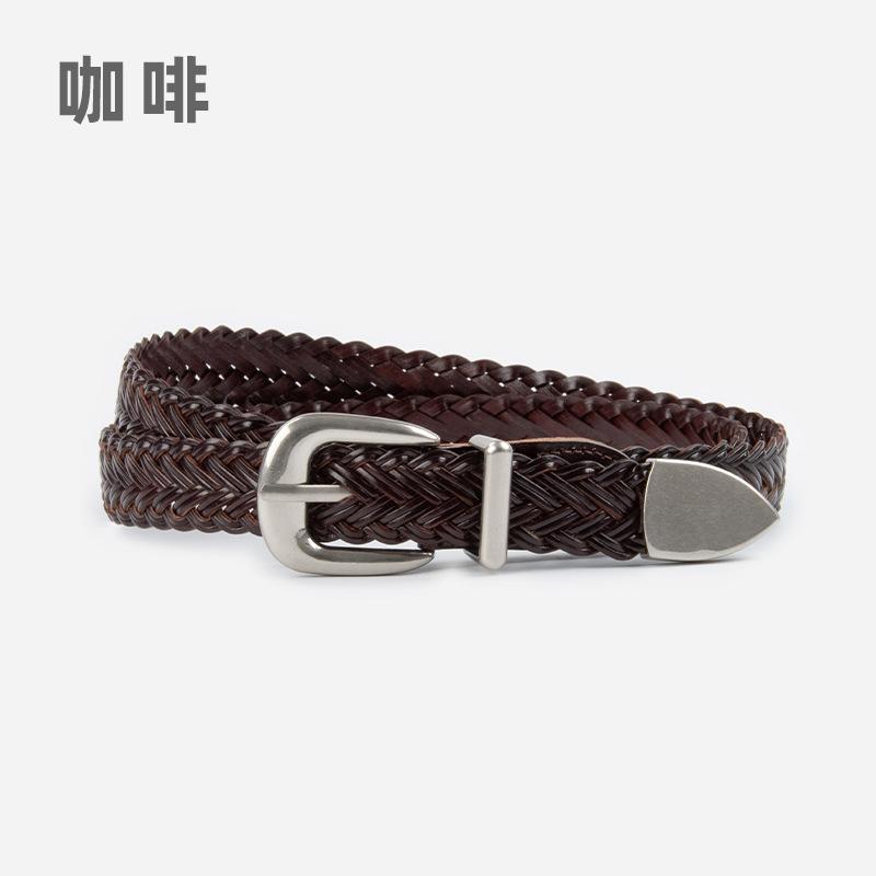 Women's Woven Vintage Belt, Paired with Denim, Casual Pants Decoration, Non Perforated Needle Buckle Belt, Lightweight Design
