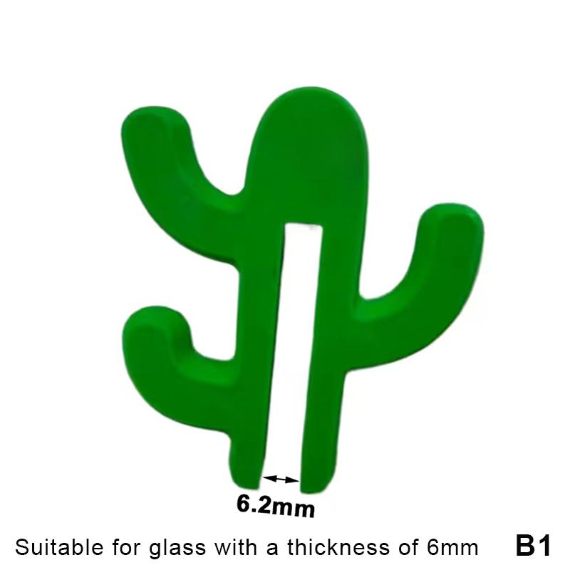 Cactus-Shaped Bathroom Glass Door Hooks Suitable For 8mm/6mm Doors Bathroom Door Clamp Hook For Towels, Washcloths, Clothing