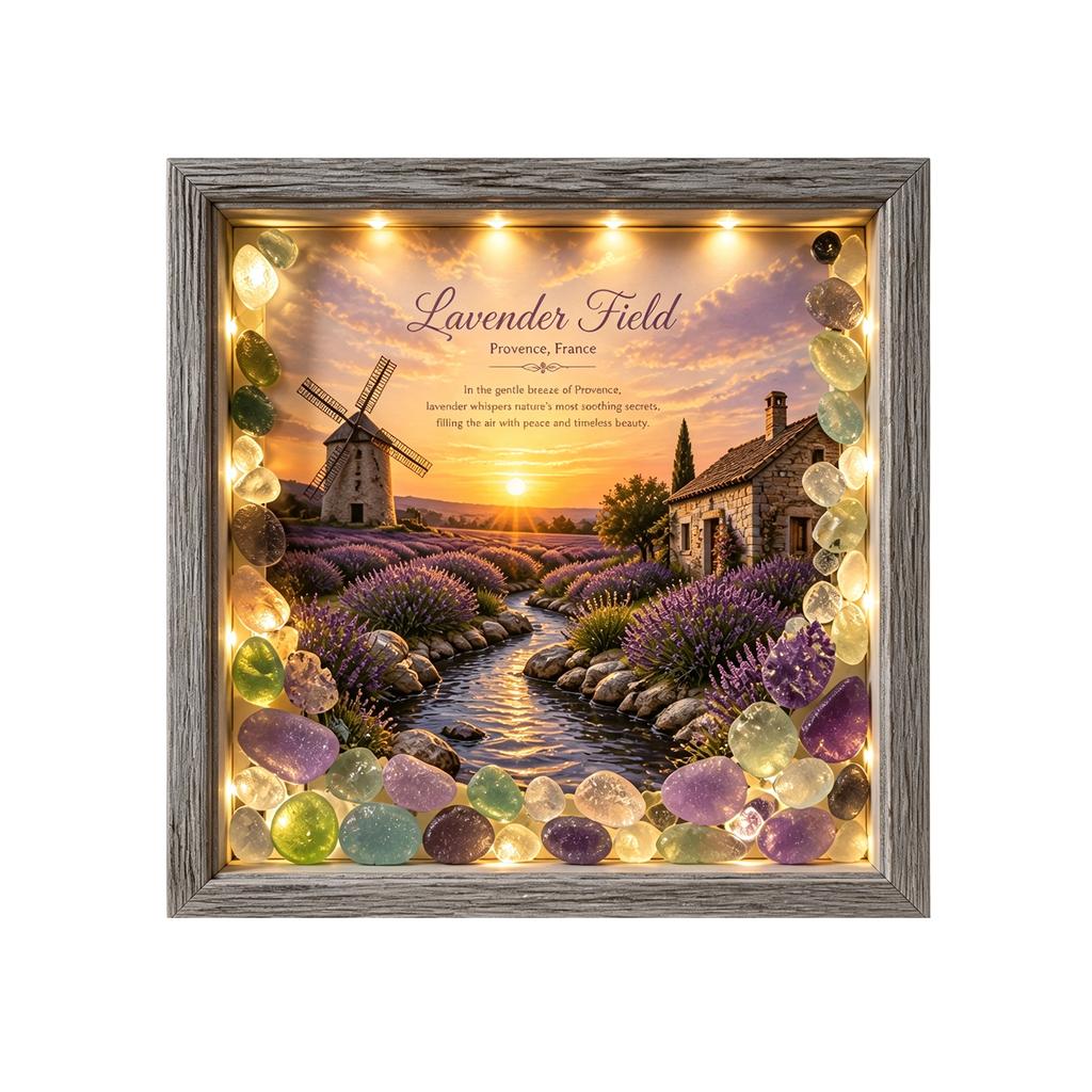 Sea Glass Night Light Painting 21.521.5 - Button Cell Battery Operated Decorative for Bedroom Living Room