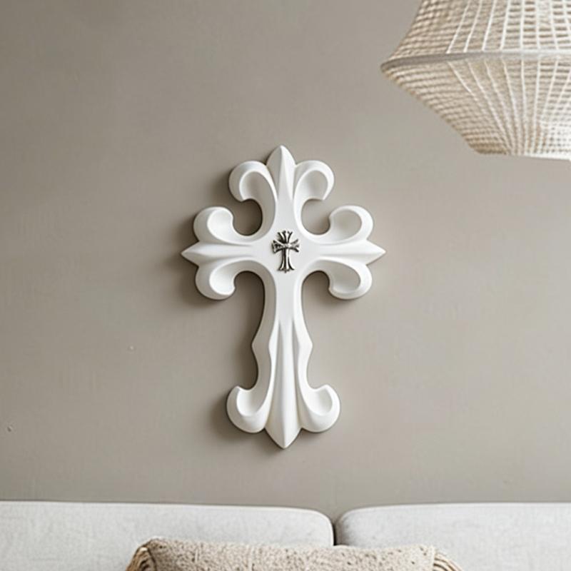 Miniso Vintage Cross Ornament Retro Carving Cross Decoration Home Living Room Bedroom Wall Decoration Gift