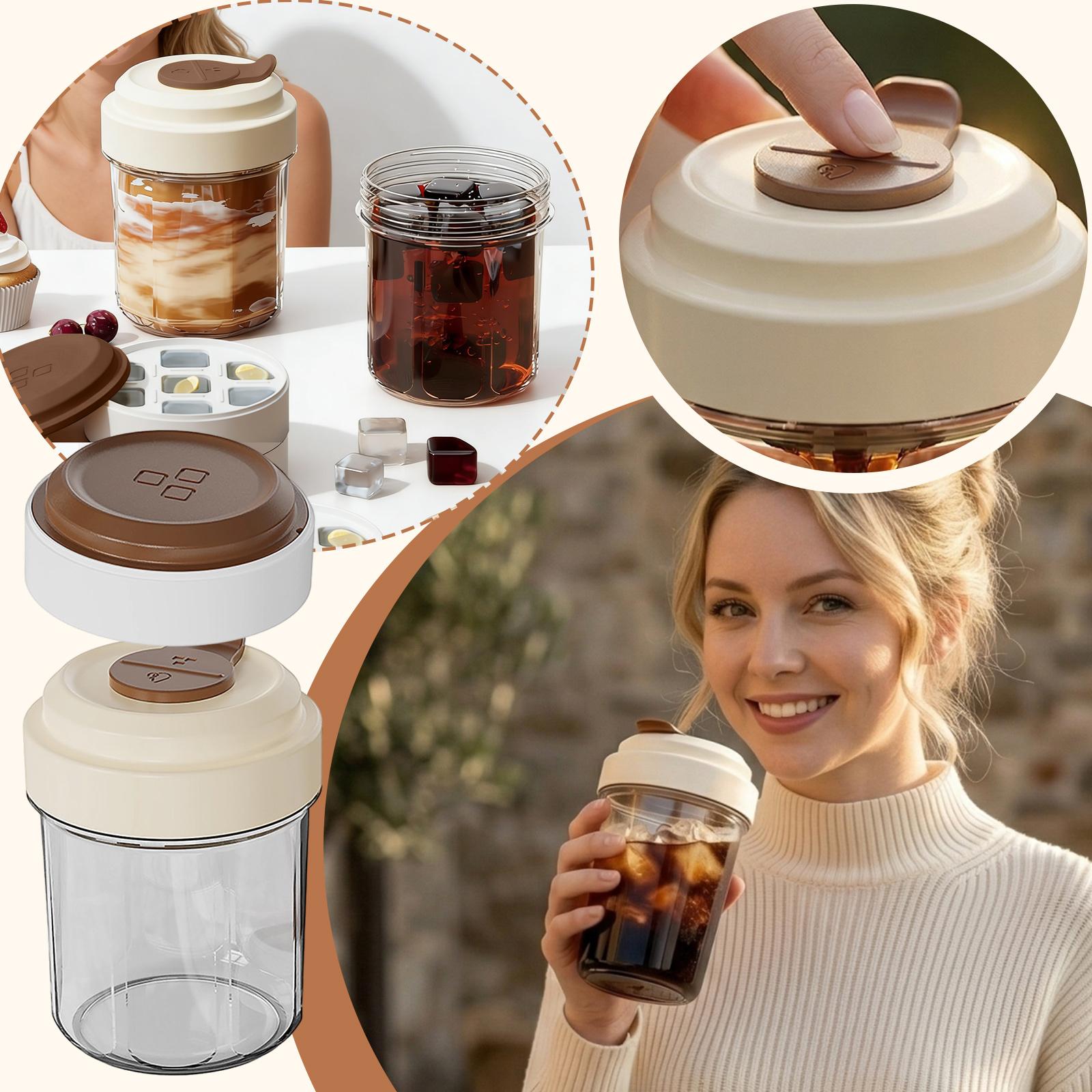 

High- Coffee Cup, Premium Elegant And Minimalist Light-Luxury Retro Tumbler, Portable Travel Cup, Iced Drink Cup, Ice- Mold One Size чёрный