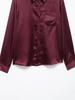 TAOP&ZA Women's Spring/Summer Elegant Solid Silk Satin Slim Fit Shirt