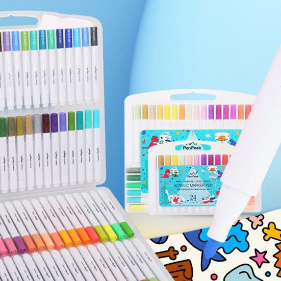 Acrylic Marker Pen Set Colored Marker Pens with Color-coded Caps Non-toxic Artists Students Markers for Drawing Writing School
