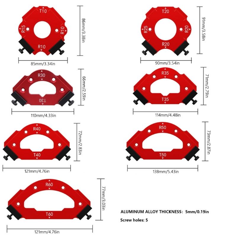 Woodworking Round Corner Radius Templates Router Table Corner Radius Jigs Wood Board Arcs Cutting Auxiliaries Tool