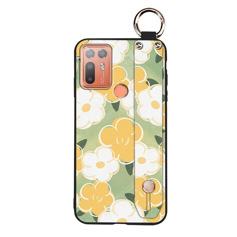 Back Cover Protective Phone Case For HTC Desire 20 Plus/D20+ Lanyard Kickstand Silicone Wrist Strap Oil Painting Ring
