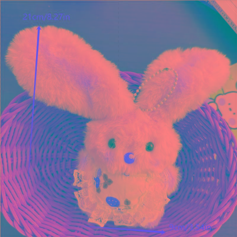 Cartoon Cute Long-Eared Rabbit Squeak Plush Doll Stuffed Toys Keychain Pendant Lanyard Girly Keyring Bag Hanging Ornaments Gifts