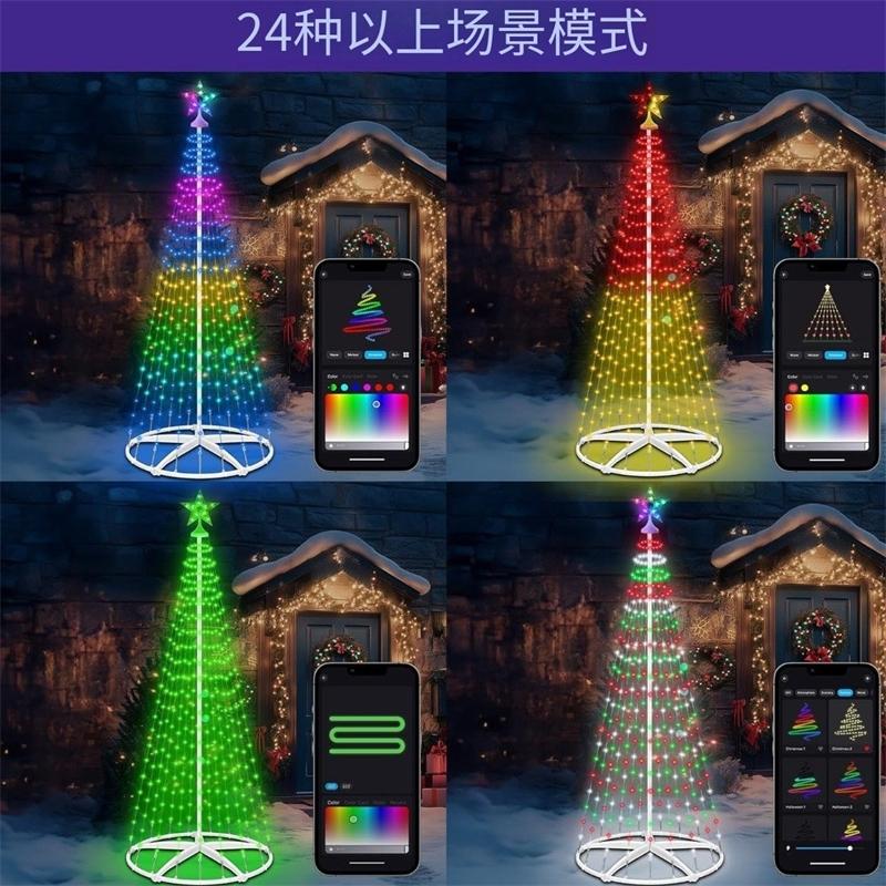 Christmas Trees LED Lights USB Plug App Controlled Multicolor Cozy Holiday Decor For Home Party For Teens Couples