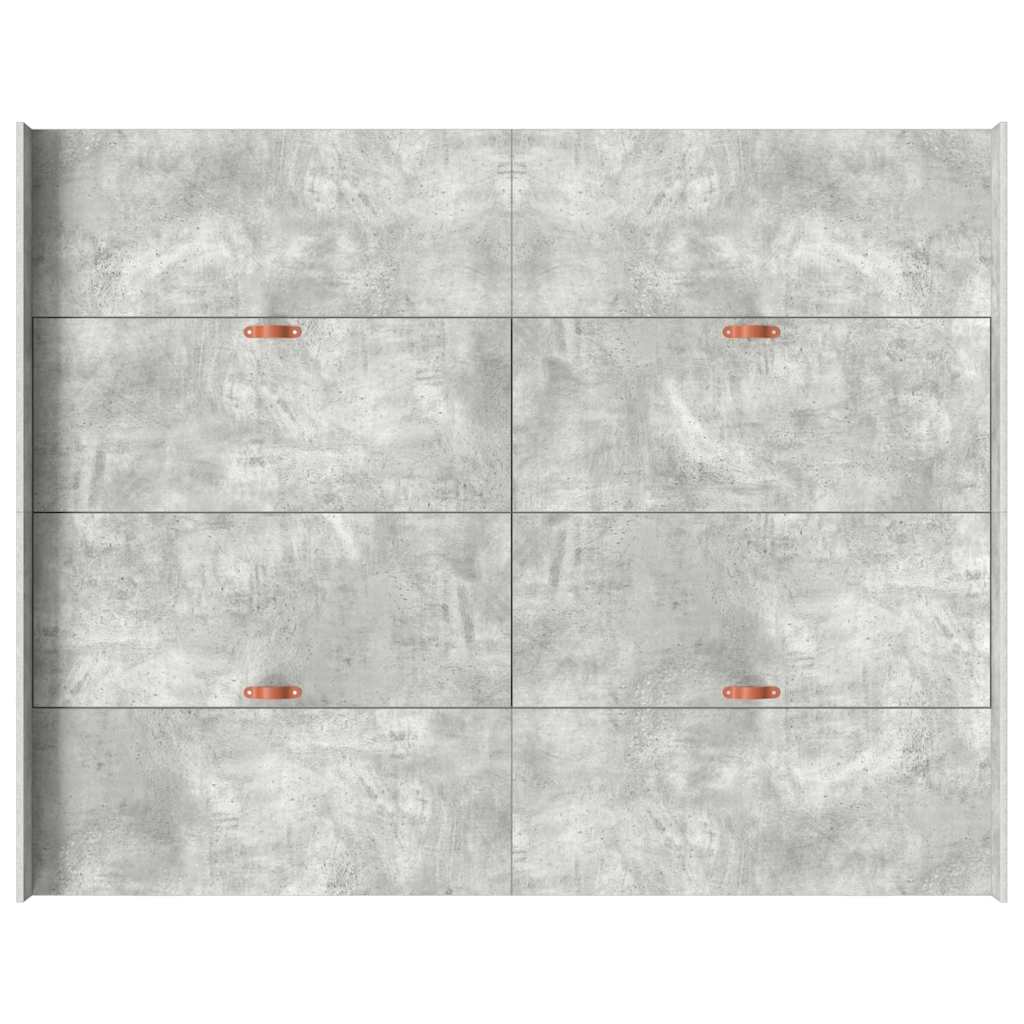 Storage Bed Frame Concrete Grey 135 x 190 cm Particleboard