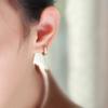 925 Sterling Silver Fashion Simple White Enamel Huggies Ear Hoop Earrings for Women Classic Gothic Punk Jewelry Gifts