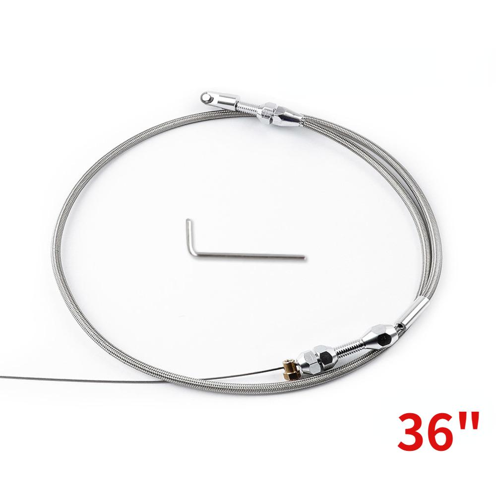 24/36 inch Itbs Throttle Body Gas Cable Kit Stainless Steel Braided For 97-07 Chevrolet/Chevy LS1 Engine 4.8L 5.3L 5.7L 6.0L
