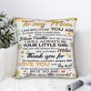 Mothers Day  Square Pillow Covers Polyester Room Letter From Daughter Sunflower Cushion Cover Cool Decor Pillowcase