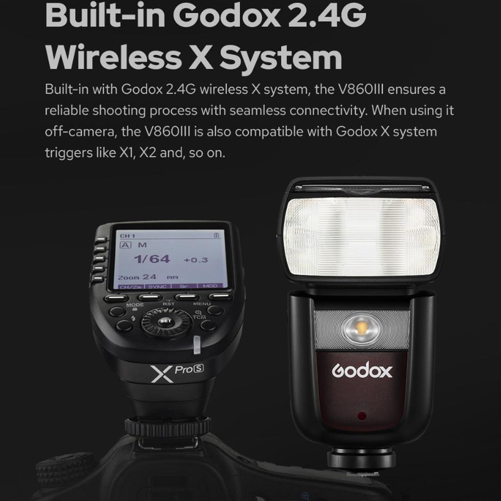 Authorized Dealer Japanese Instruction Godox Camera Flash Strobe Speedlight for Sony 2600mAh Large Capacity 480 Full Power Flash with 10 Levels of