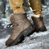 2024 New Winter Men's Snow Boots New Waterproof Leather Warm Plush Ankle Boots Non-slip High Quality Light Luxury Brand Shoes