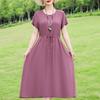 Elegant Women's Summer Dress Plus Size Short Sleeve Casual Long Dresses Vintage Clothes